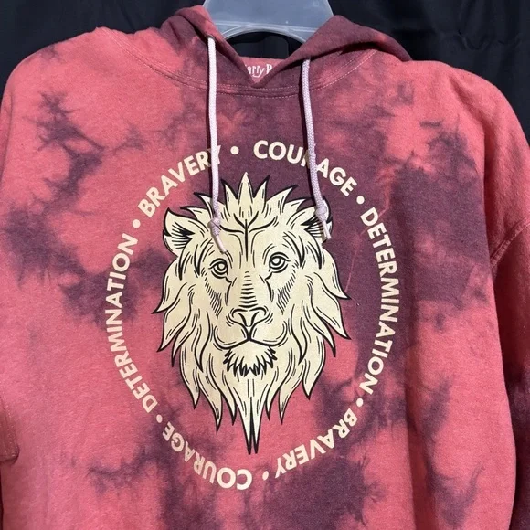 Harry Potter Hoodie size M Gryffindor Tie Dye Lion Crest Wizarding World - Picture 3 of 7
